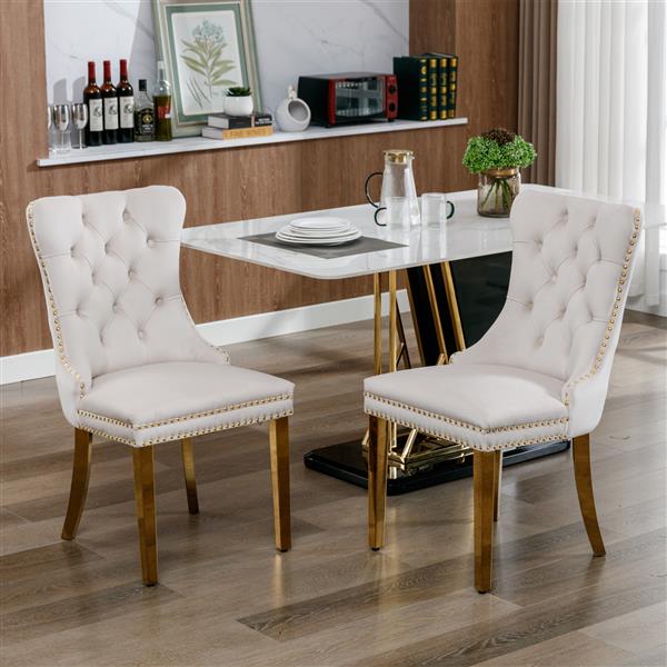 Velvet upholstered dining chair