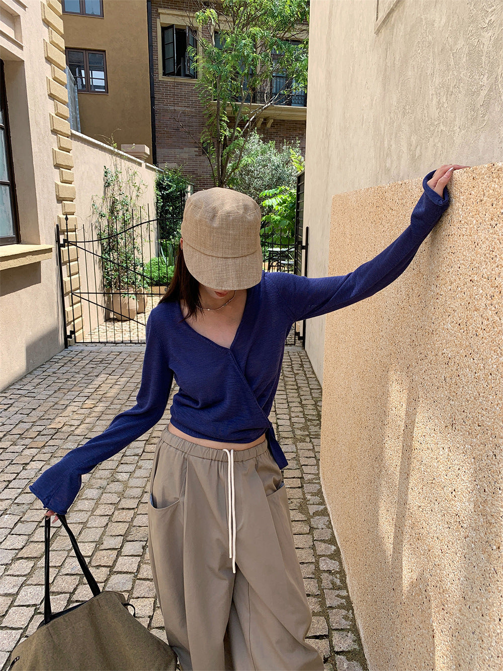 Versatile Irregular Long-Sleeved Top for Women