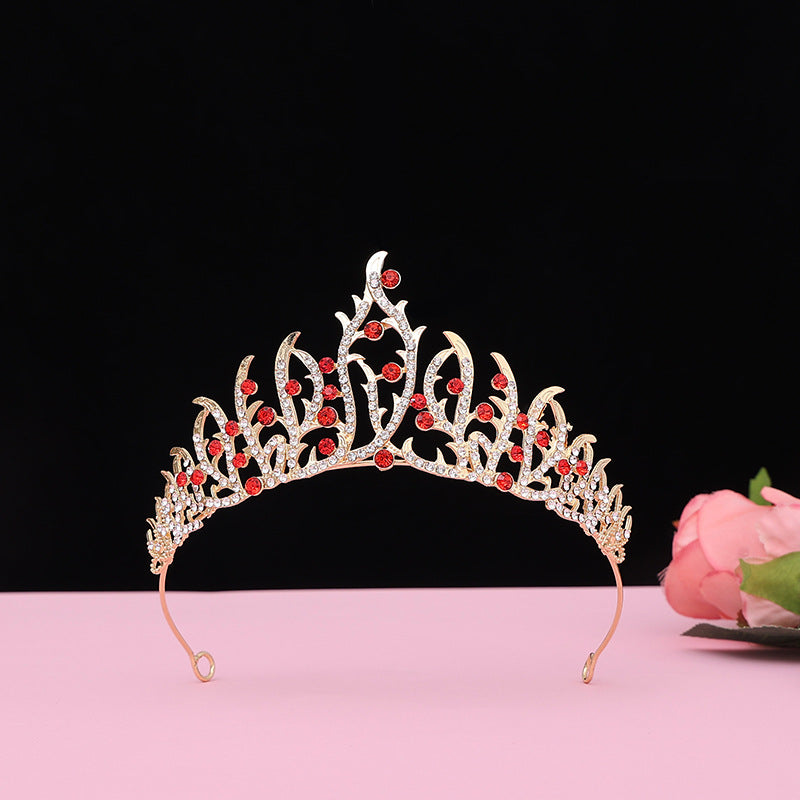 Vintage Baroque Alloy Bride Tiara Crown with Crystal