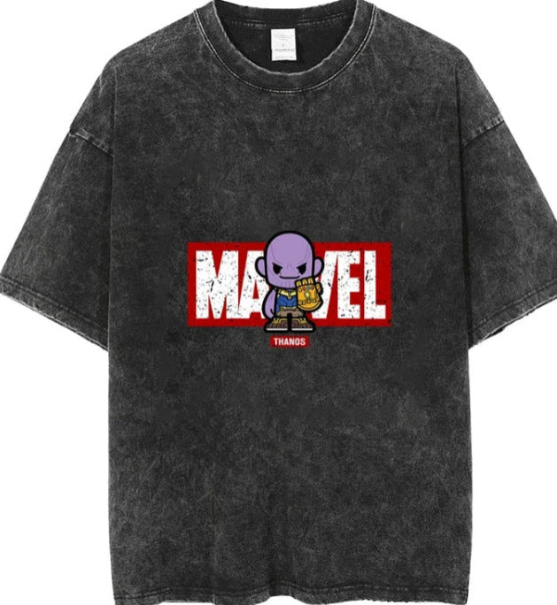 Vintage Cartoon Print Cotton T-Shirt