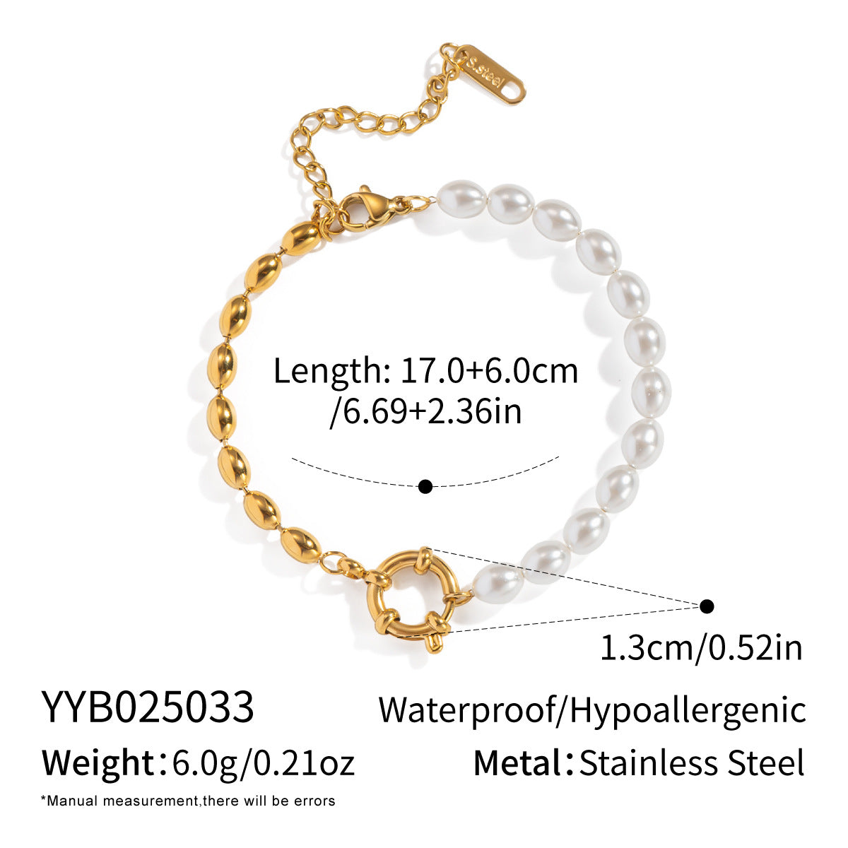 Vintage Gold Bead Pearl Bracelet