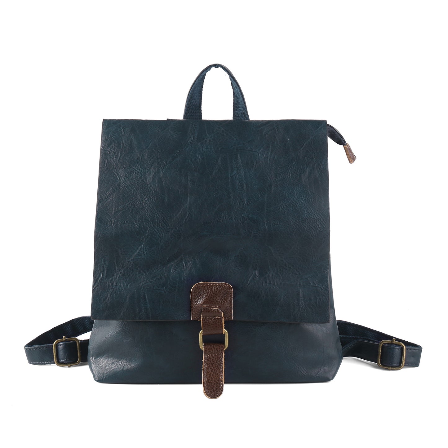 Vintage PU Leather Backpack with Multiple Pockets