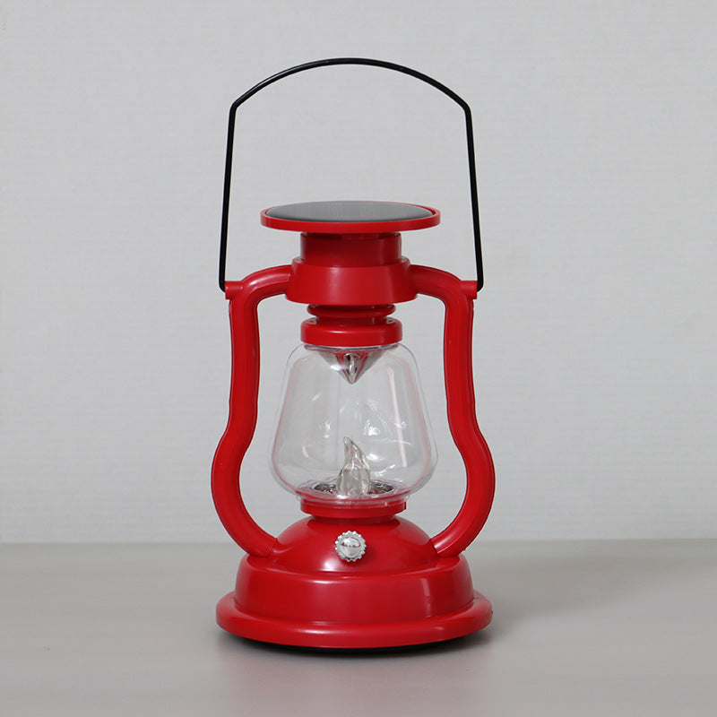Vintage Solar LED Lantern with Flame Effect