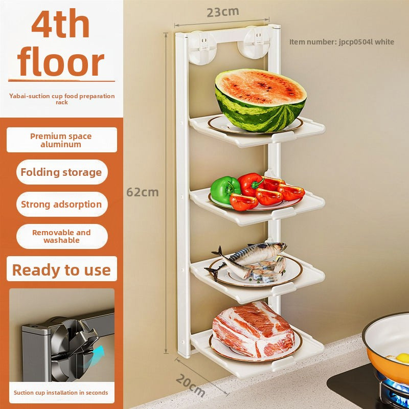 Wall Mounted Foldable Kitchen Storage Rack