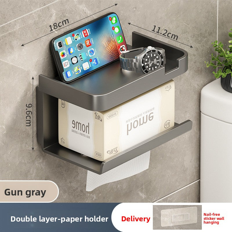 Wall Mounted Tissue Box Holder Plastic Bathroom Storage Rack