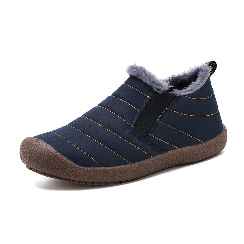 Waterproof snow boots for men, large-size cotton-lined shoes for men and women, fleece-lined men’s outdoor shoes
