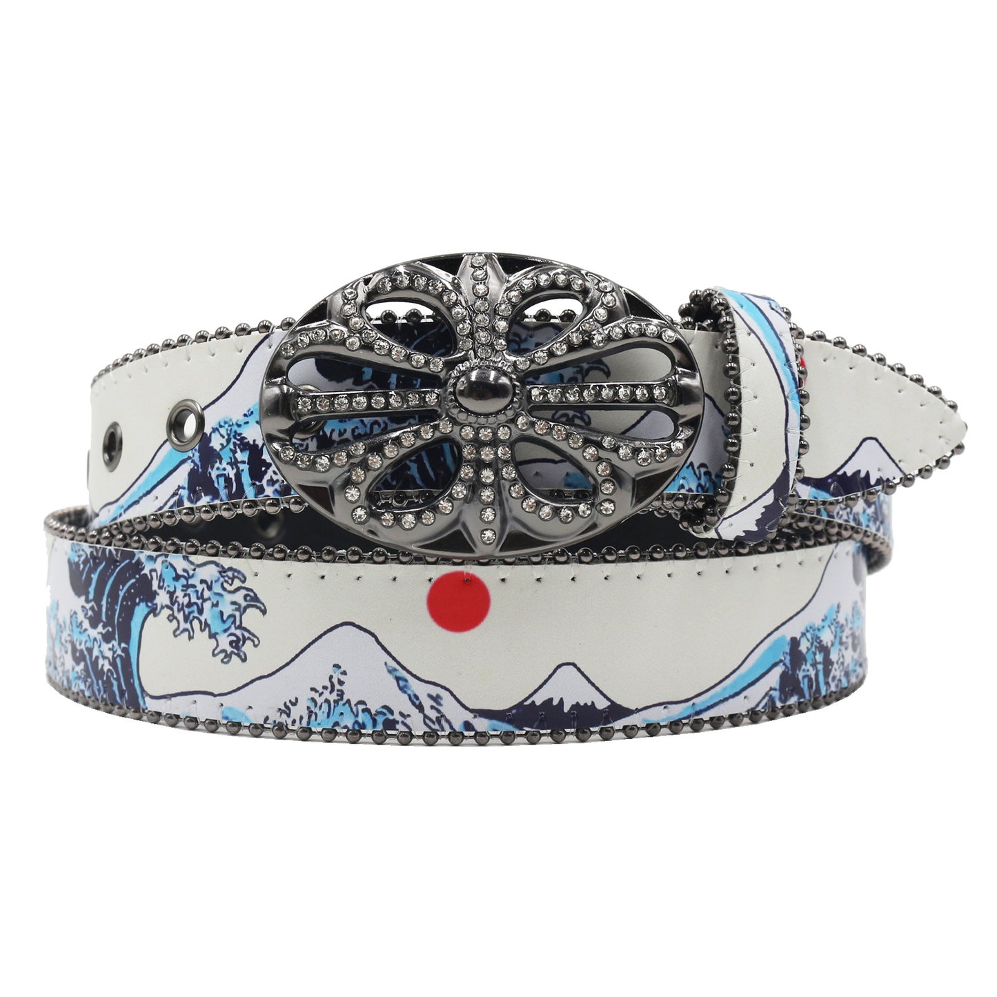 Waves Sunrise Water Drop Print Belt