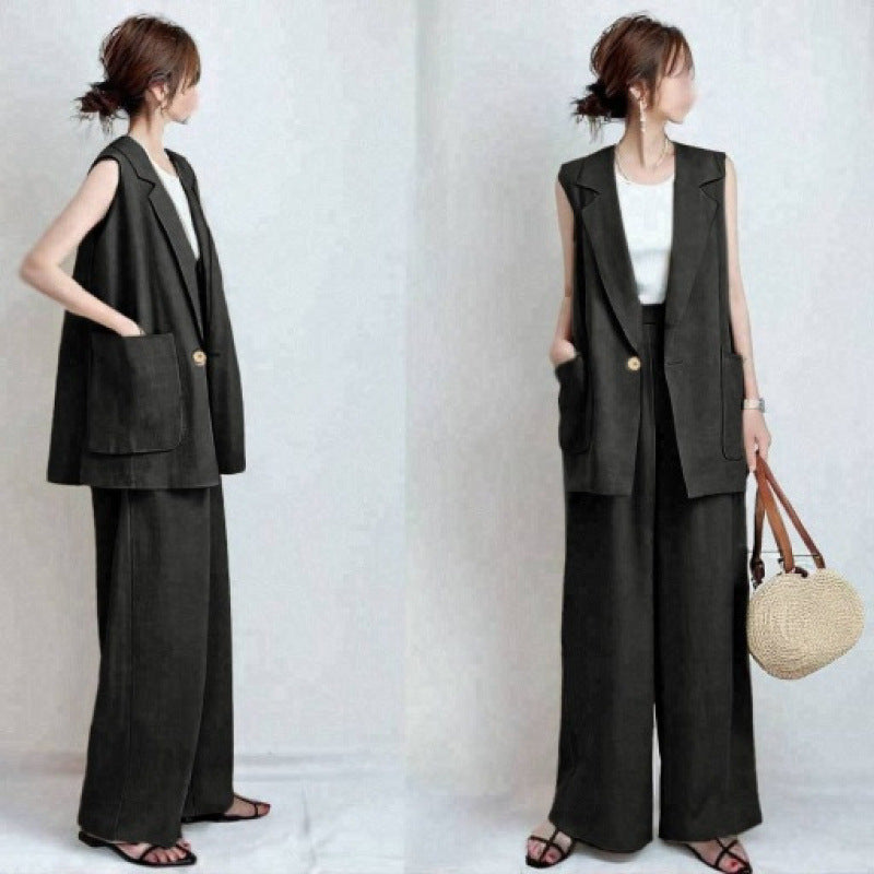Wide-leg pants two-piece