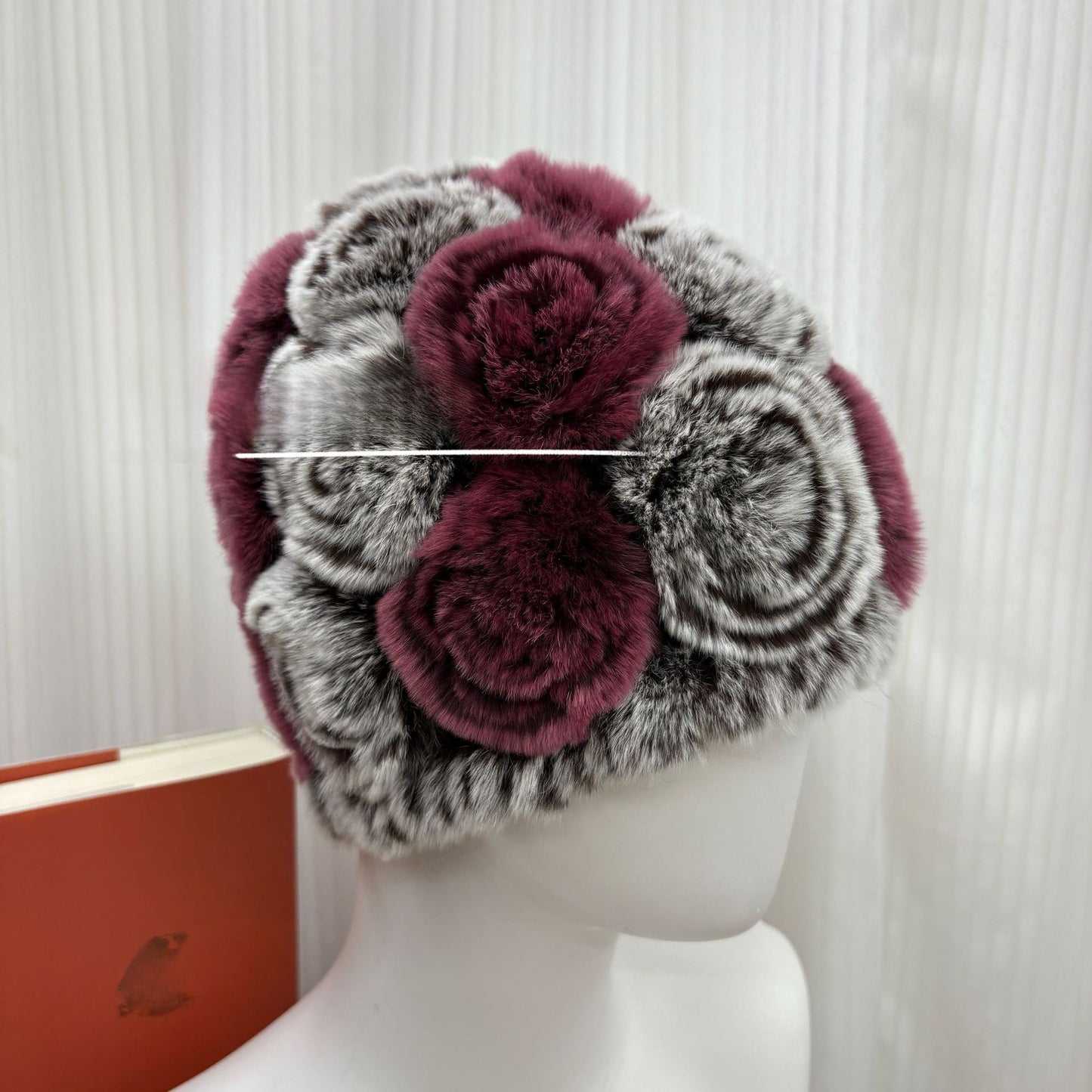 Winter Rabbit Fur Knitted Hat with Ear Protection
