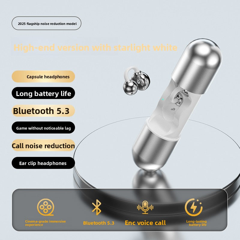 Wireless Clip-On Bluetooth Earphones with Noise Cancellation