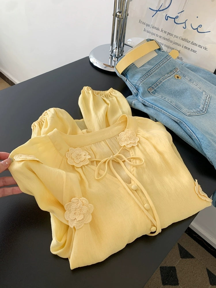 Women Bow Detail Shirt