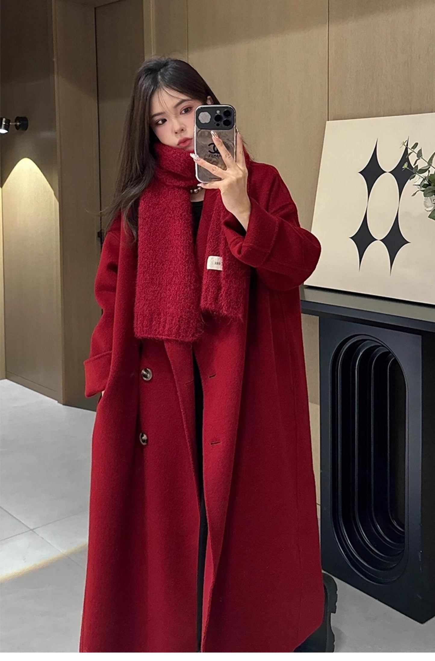 Women's Double-Sided Wool Cashmere Mid-Length Coat