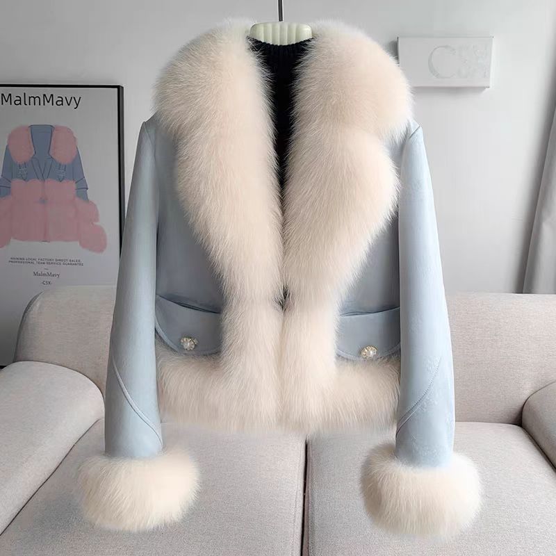 Women's faux fox fur cotton coat
