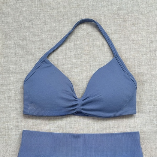 Women's Halter Neck Yoga Bra and Shorts Set