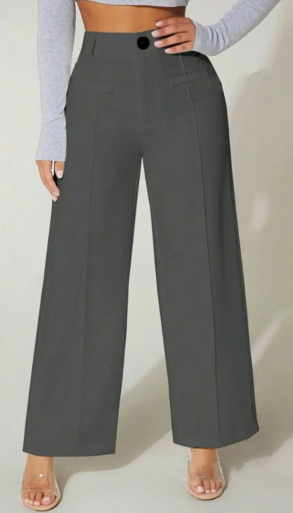 Women's High Waist Straight-Leg Casual Pants