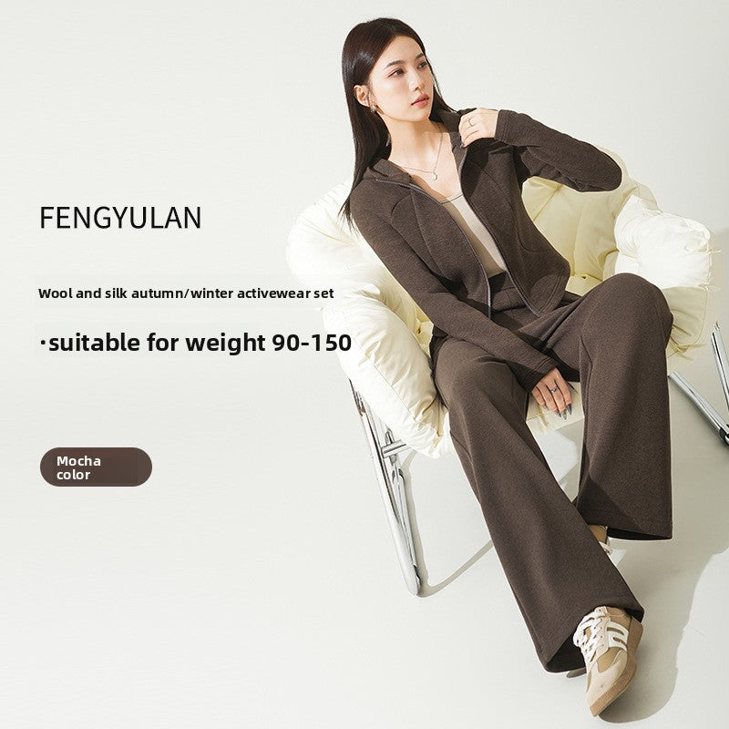 Women's Hooded Wool Blend Tracksuit