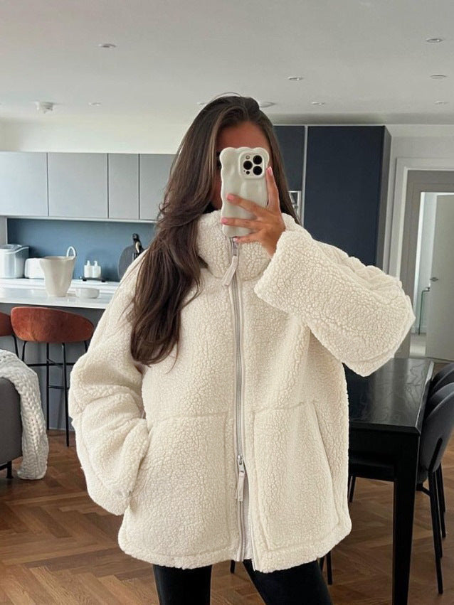 Women's Loose Fit Wool Blend Coat