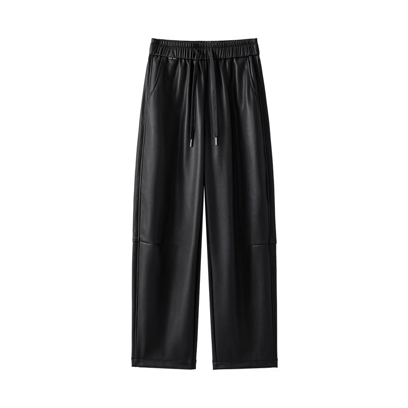 Women's Matte PU Leather High Waisted Tapered Pants