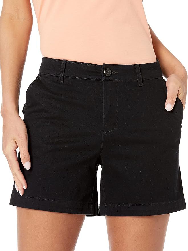 Women's Mid-Waist Khaki Shorts