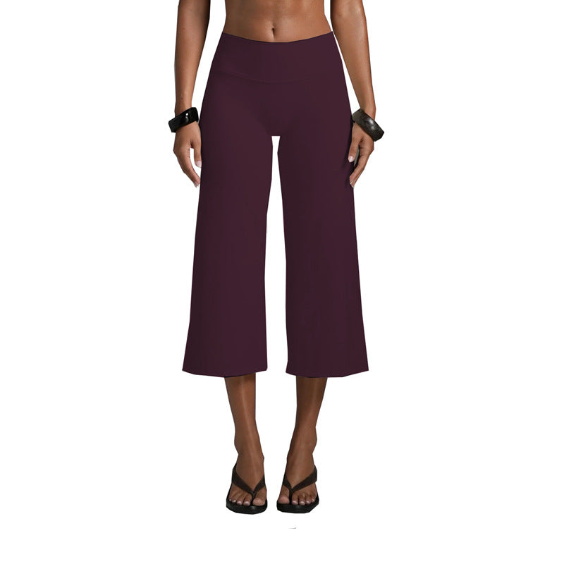 Women's Quick-Dry Sports Bra and Wide-Leg Capri Set
