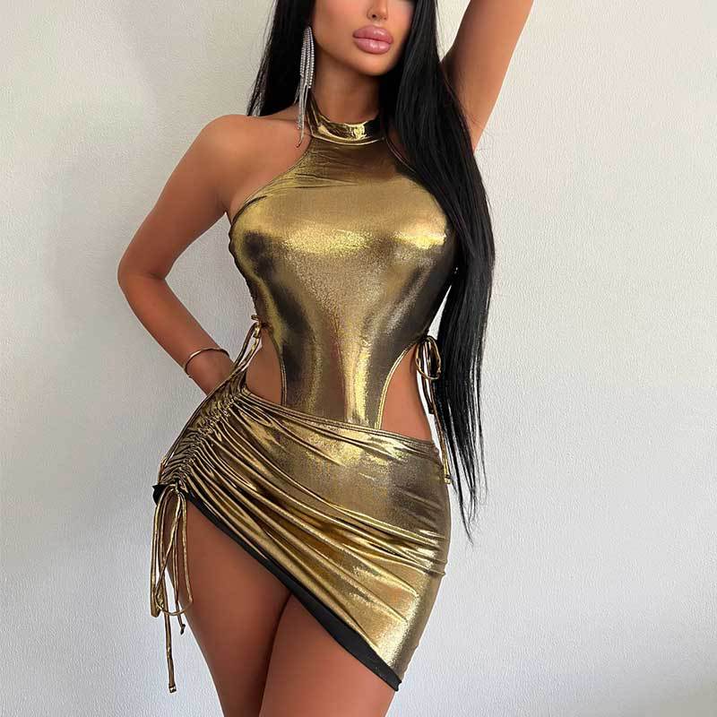 Women's Sleeveless Jumpsuit with High Waist Skirt