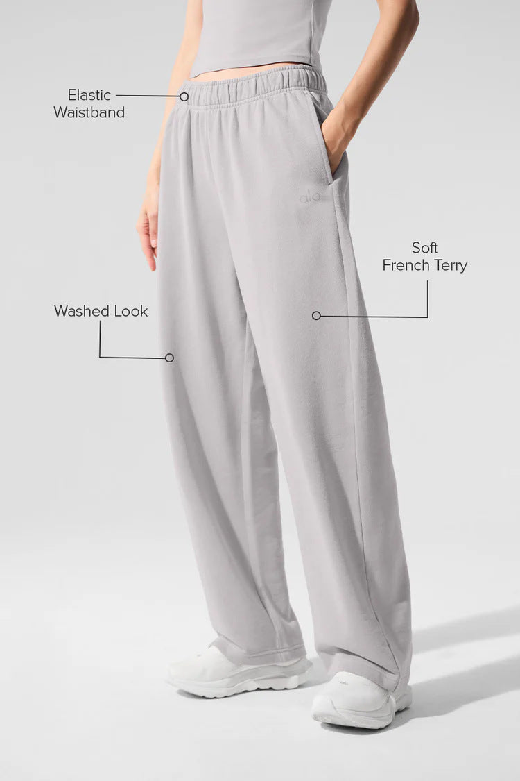 Womens Casual Wide-Leg Knitted Pants