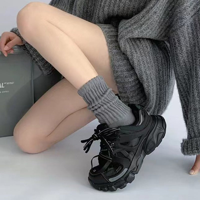 Womens Cotton Mid Tube Casual Socks