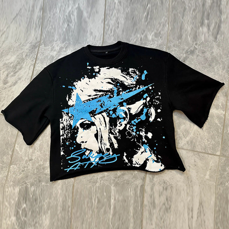 Womens Digital Print Round Neck T-Shirt