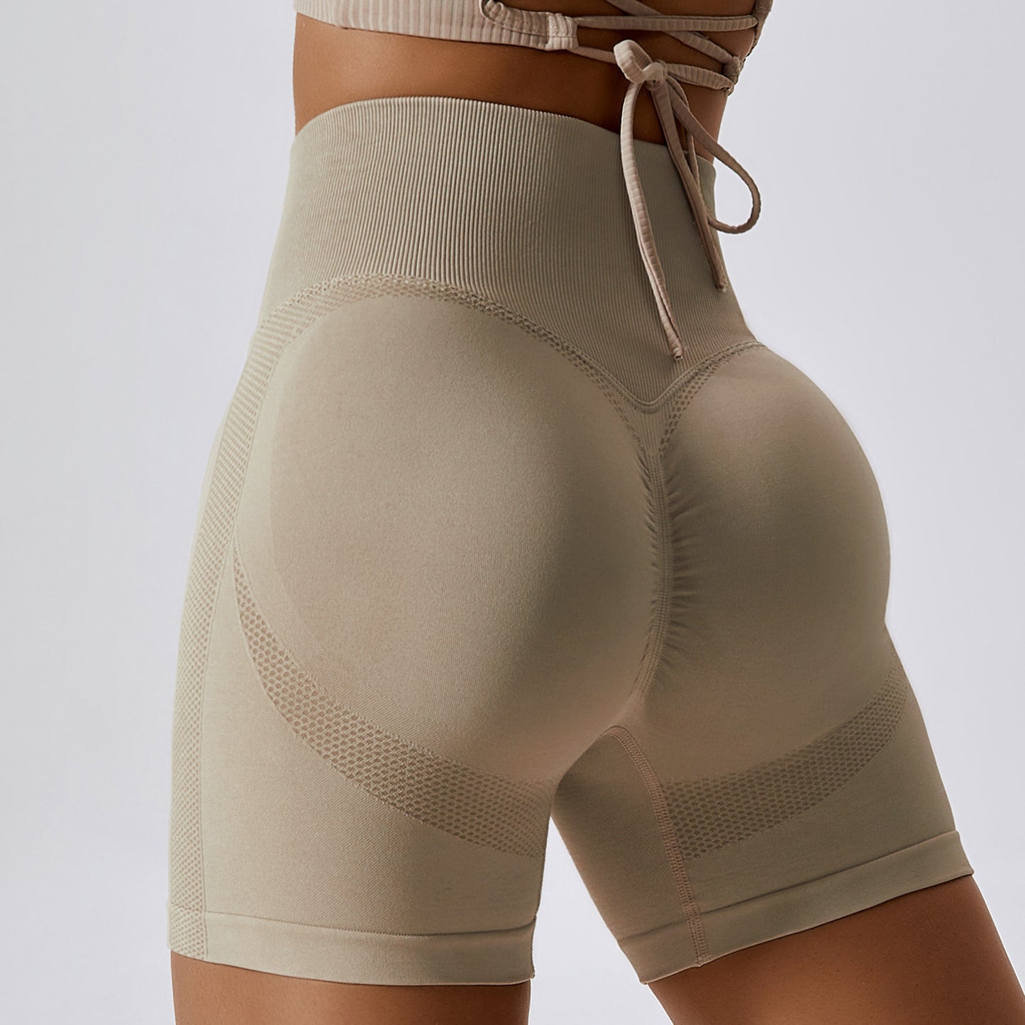Womens Seamless High Waist Yoga Shorts