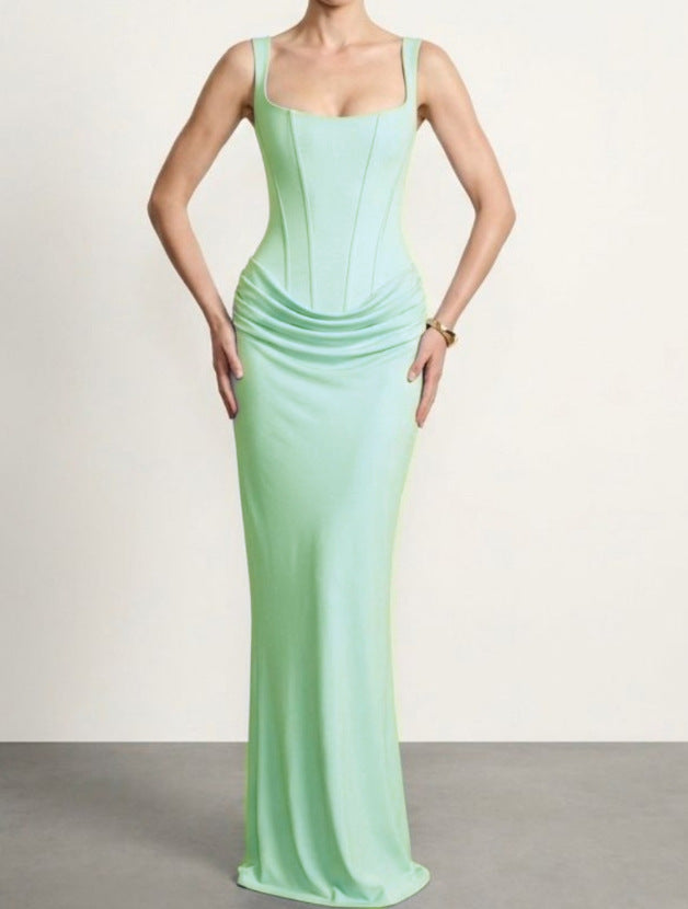 Womens Slim Fit Spaghetti Strap Bodycon Dress