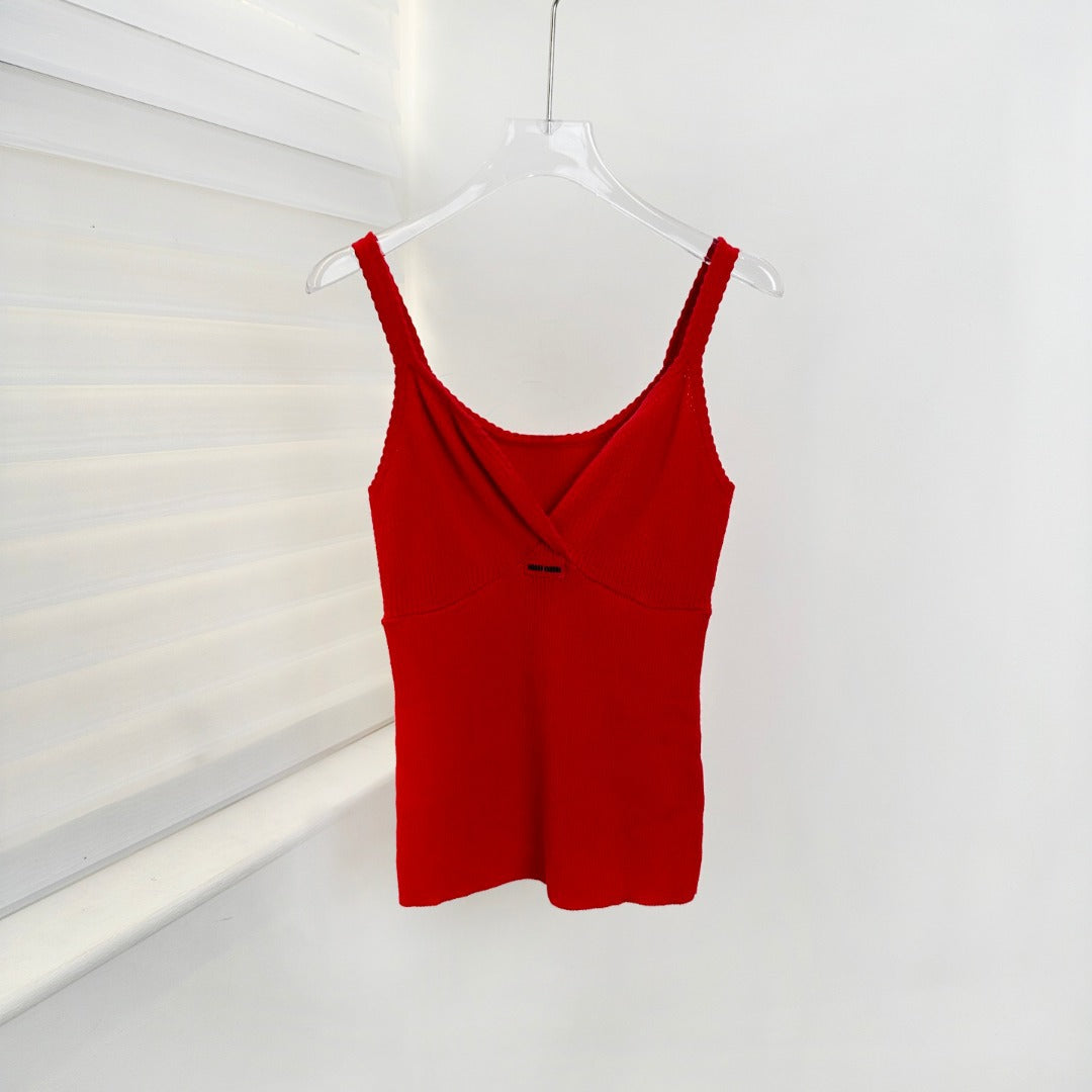Womens Slim Fit V-Neck Knitted Camisole