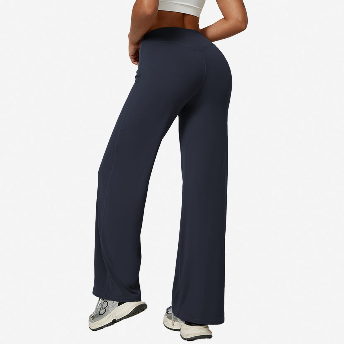 Womens Straight-Leg Yoga Pants Quick-Dry Stretchy Wide-Leg