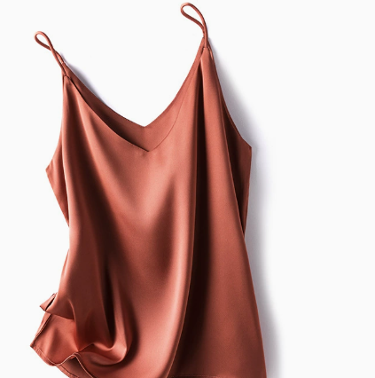 Womens V-neck Satin Camisole with Adjustable Straps