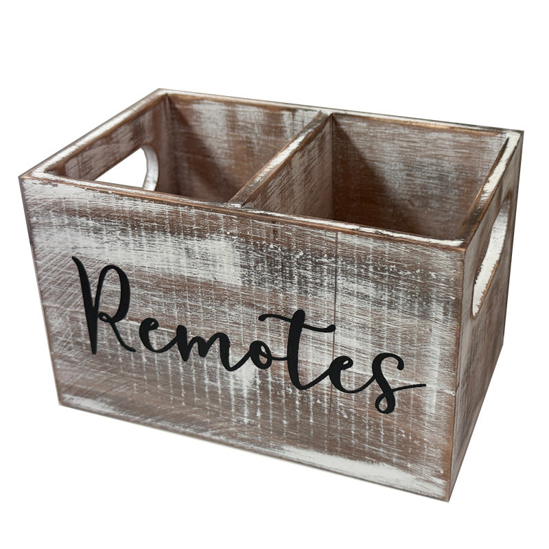 Wooden Remote Control Storage Box