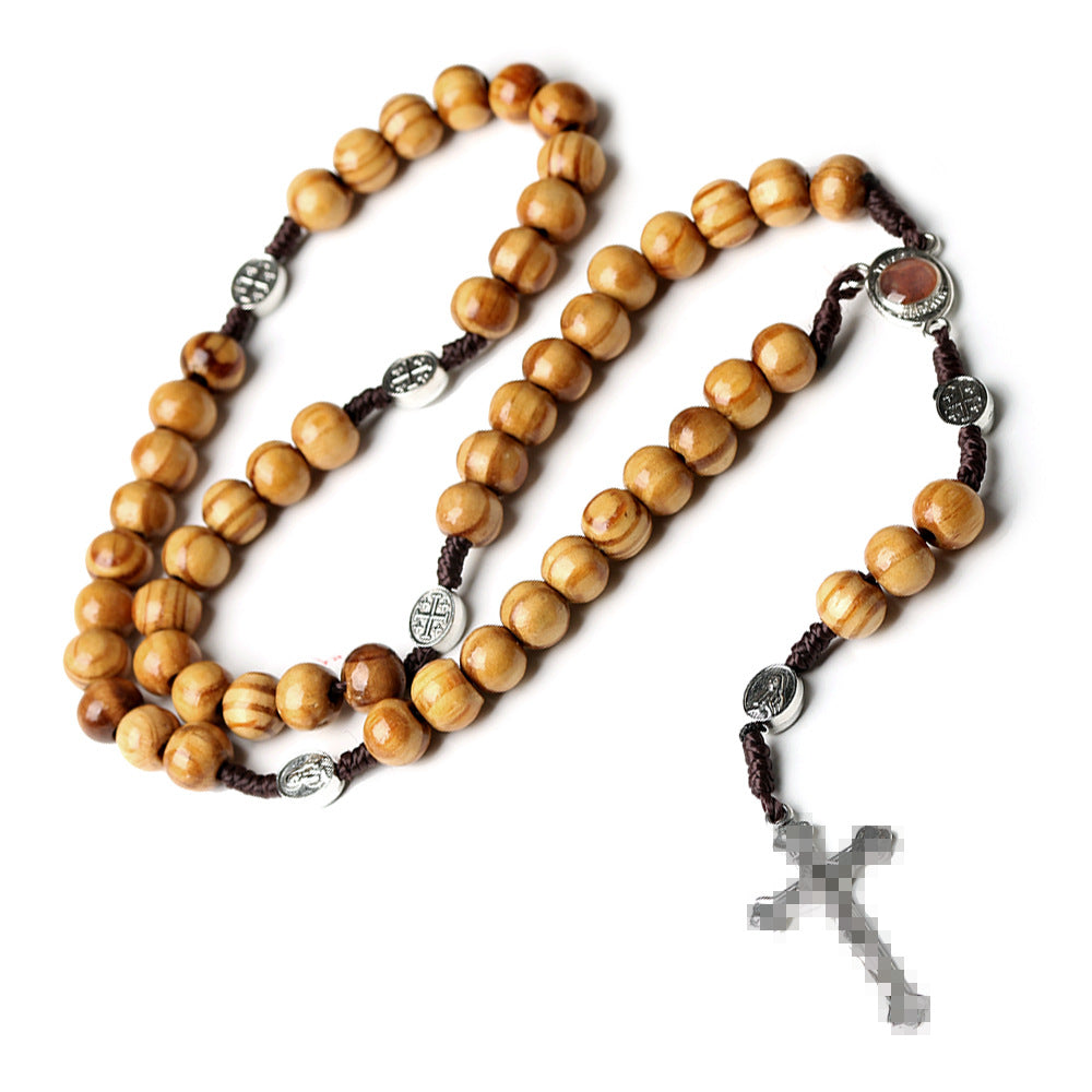 Wooden Rosary Necklace