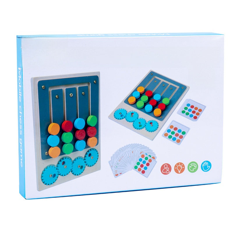 Wooden Rotating Four-Color Educational Chess Game