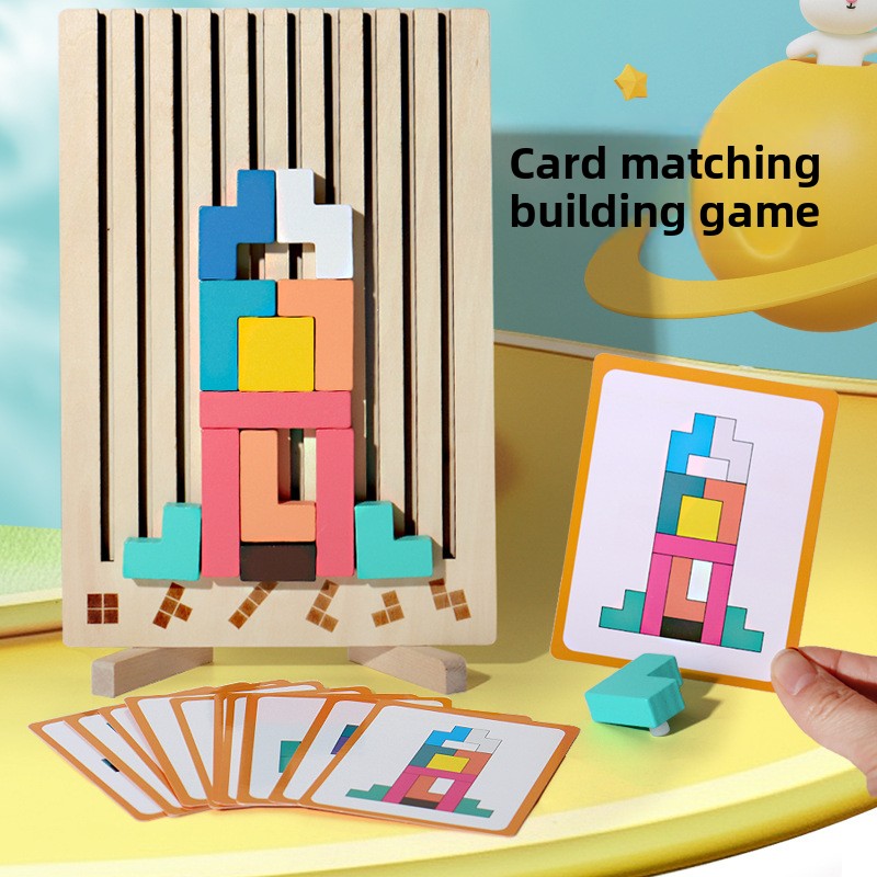 Wooden Russian Tetris toy