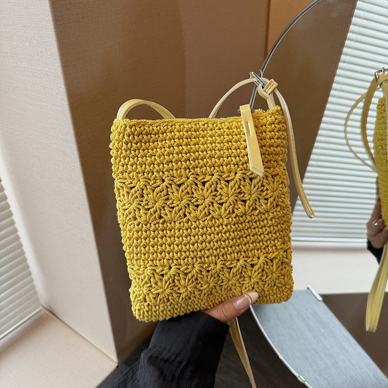 Woven Crossbody Bag with Adjustable Strap