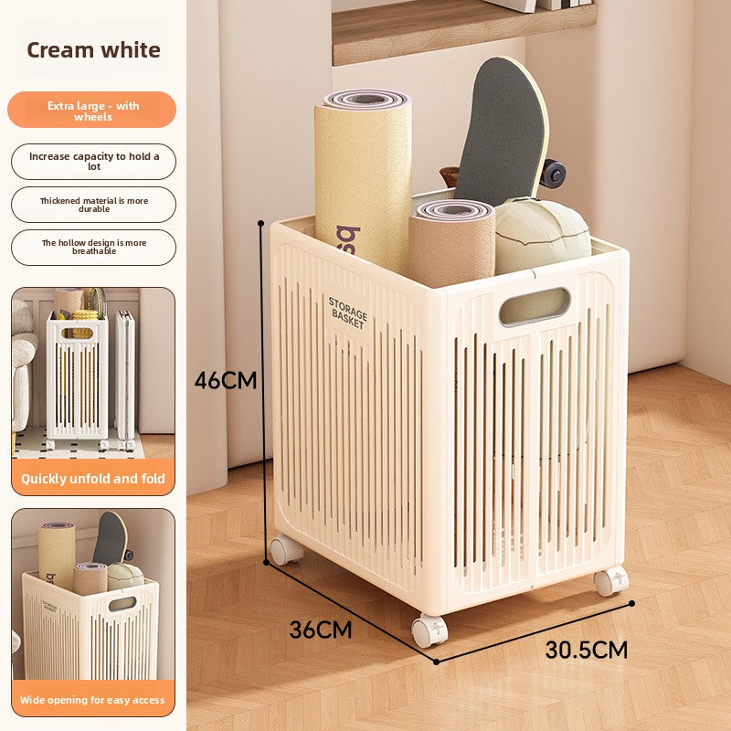 Yoga Mat Storage Basket with Wheels