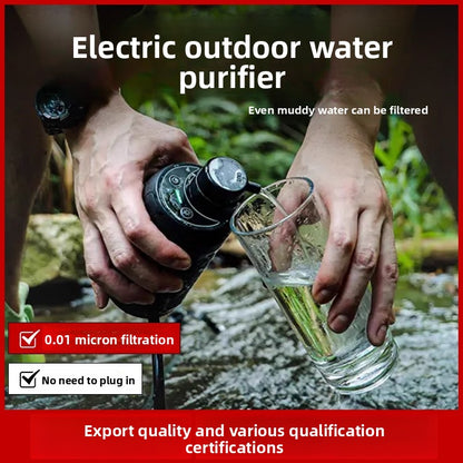 Portable Outdoor Water Purifier with Direct Drink Filter