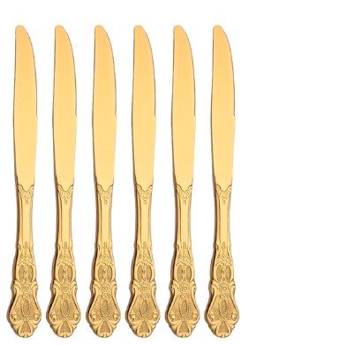 Gold Plated Stainless Steel Spoon Western Dinnerware Set