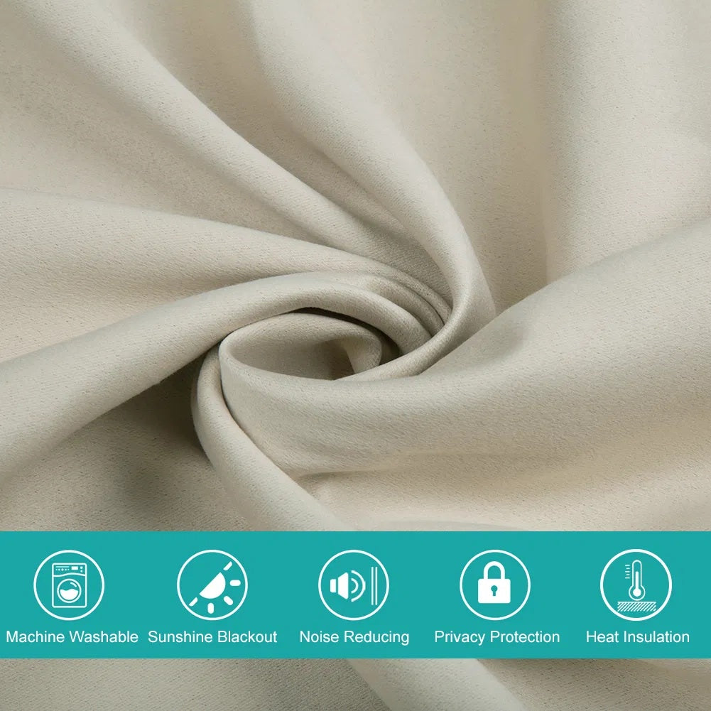 Polyester Grommet Thermal Blackout Curtains 52×63 In Set of 2