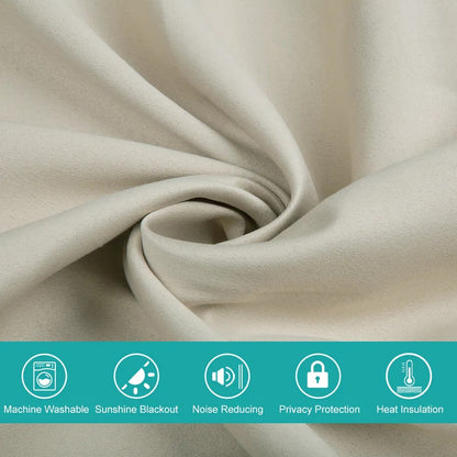 Polyester Grommet Thermal Blackout Curtains 52×63 In Set of 2
