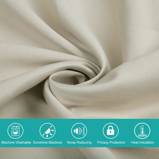 Polyester Grommet Thermal Blackout Curtains 52×63 In Set of 2