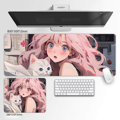 Anime Design Large Mouse Pad for Gaming and Office Desk Setup