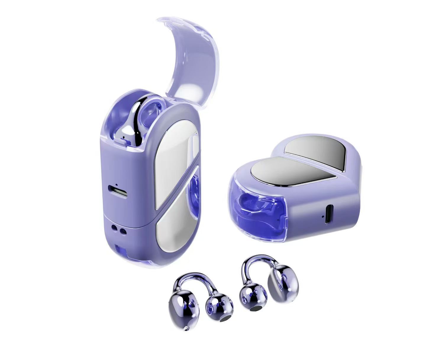 Transformable Heart-Shaped Bluetooth Earbuds Stylish Sound