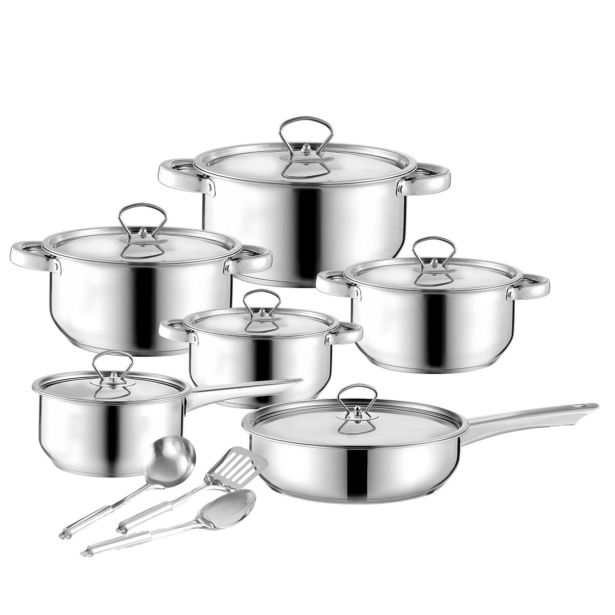 Stainless Steel Cookware Kitchen Pots and Pans Set Durable