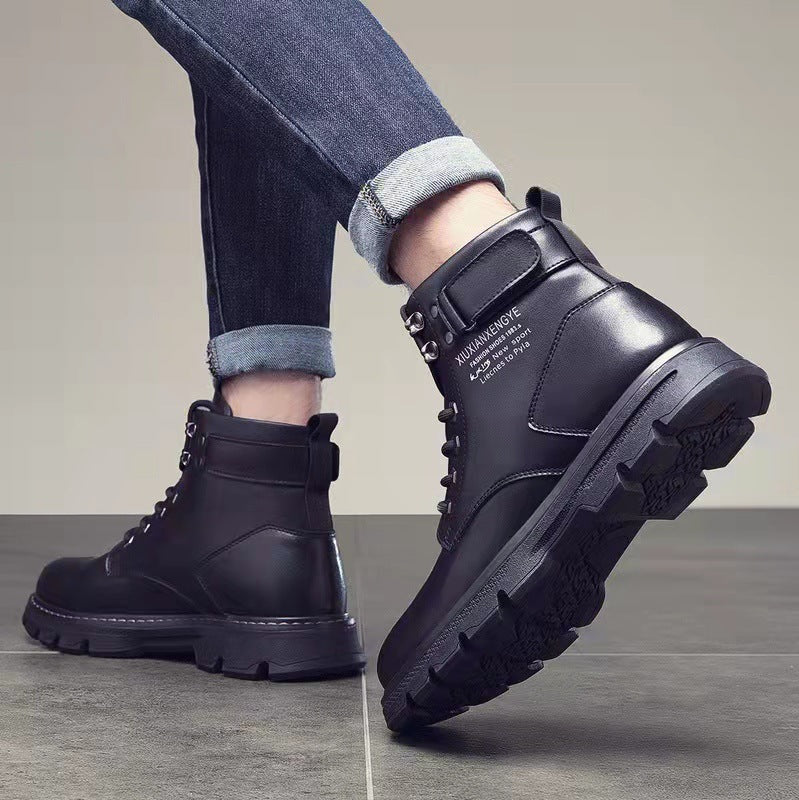 Korean Style Mid to High Top Boots for Men Stylish Streetwear