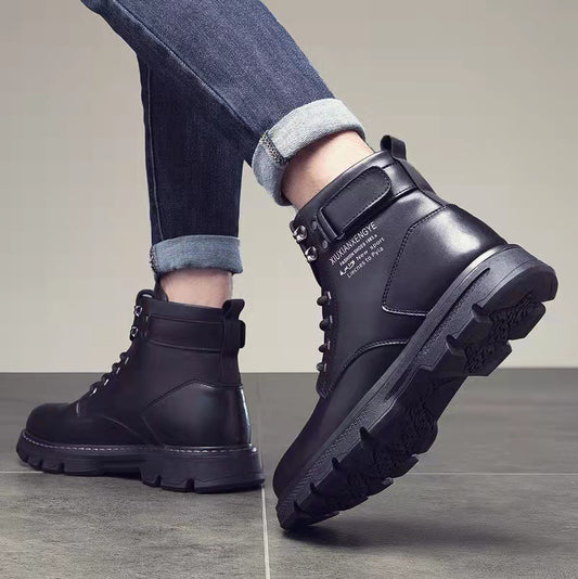 Korean Style Mid to High Top Boots for Men Stylish Streetwear