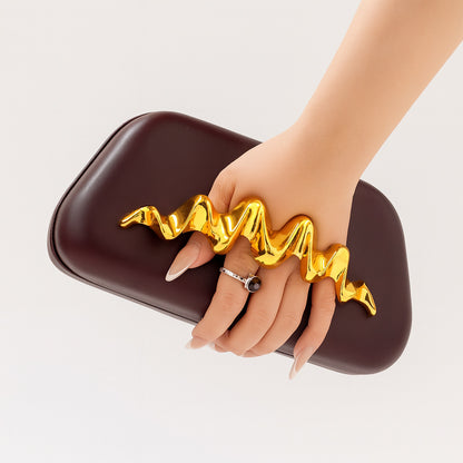 Fashionable Irregular Shaped PU Wrist Bag for Evening Events